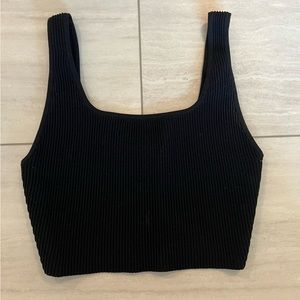 Aritzia, black ribbed crop